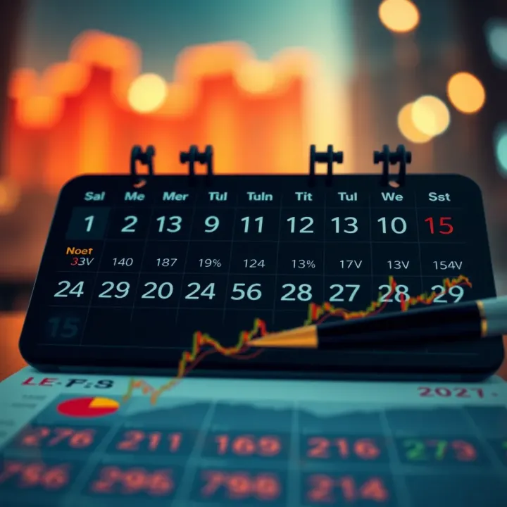 Economic calendar displaying upcoming macroeconomic events and indicators