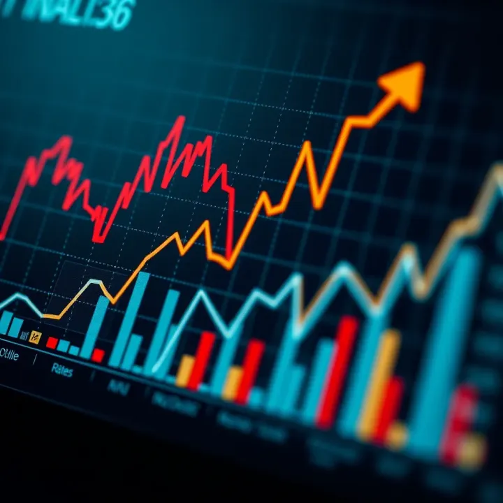 Graph showing key economic indicators like inflation and employment rates affecting financial decisions