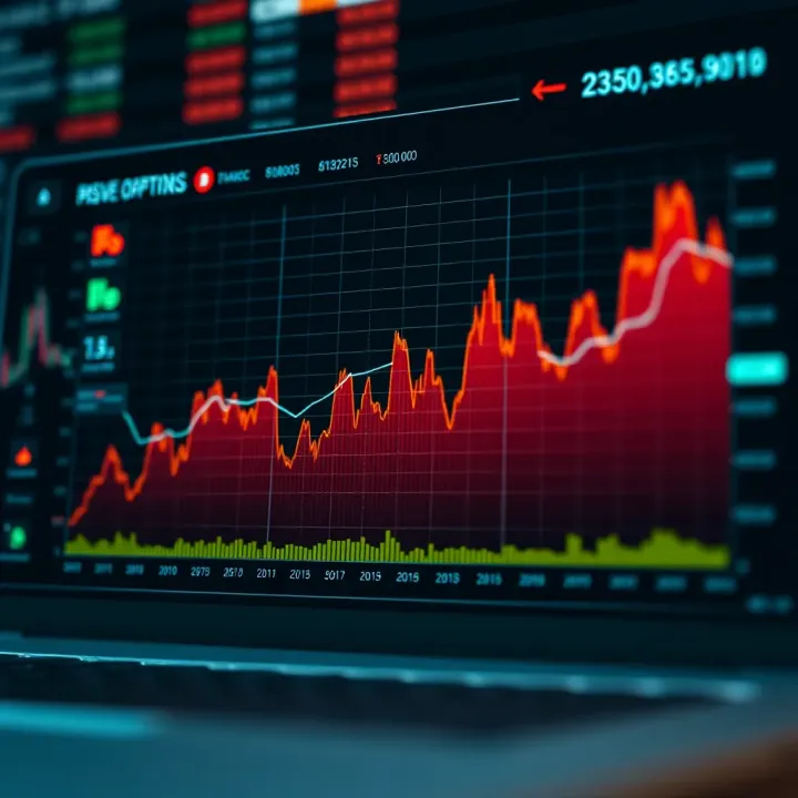Graph illustrating financial performance trends and risk indicators over time in binary options