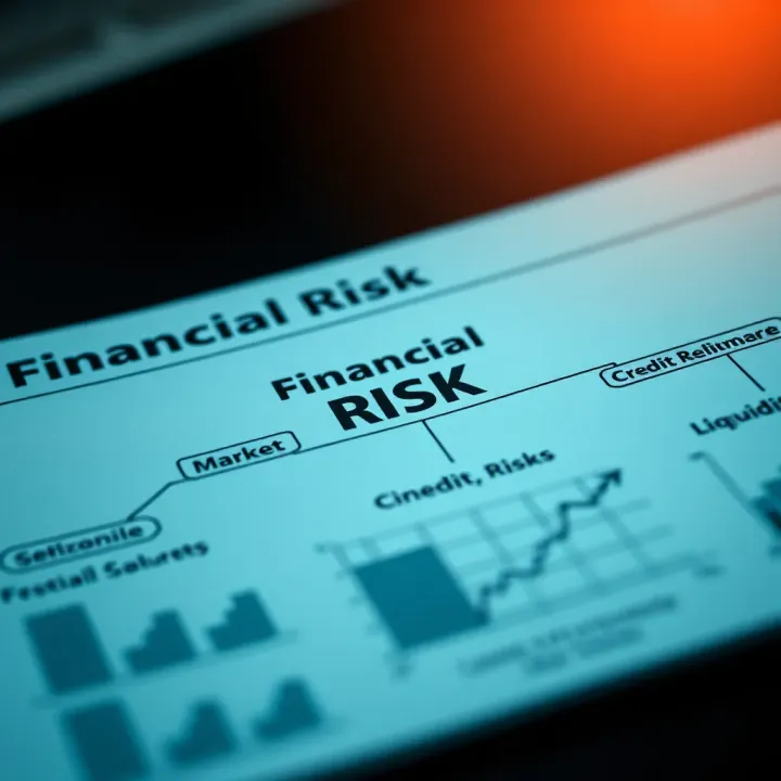 Diagram illustrating key financial risk types including market, credit, and liquidity risks