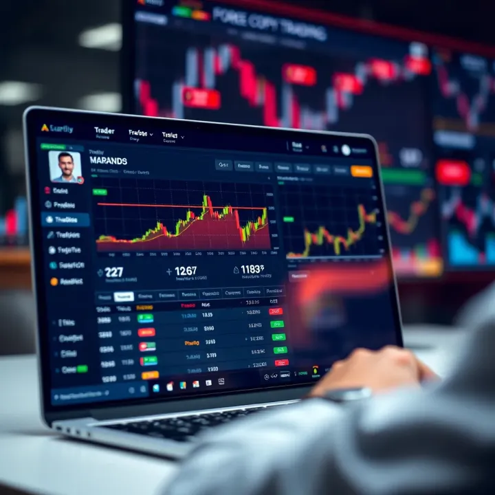 User dashboard displaying trader profiles and performance metrics for selecting reliable copy trading partners