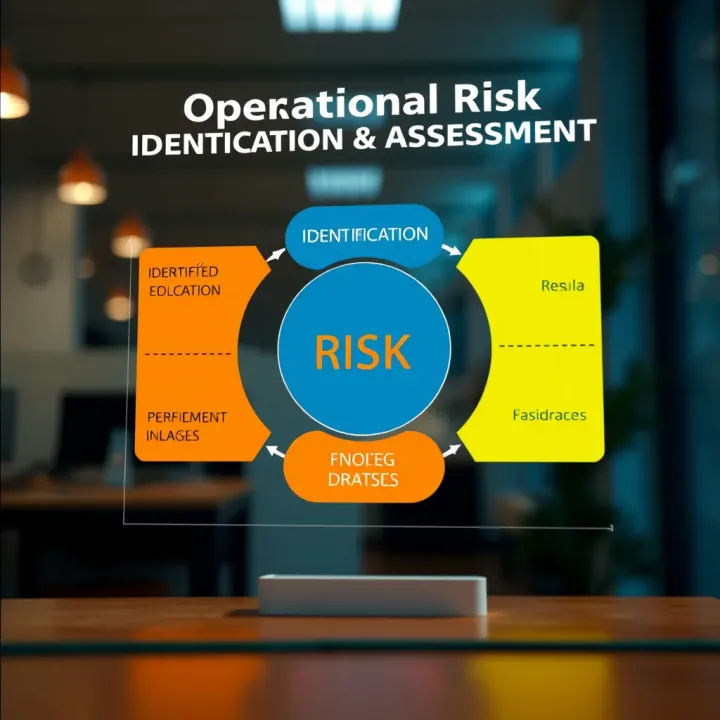 Diagram illustrating the identification and assessment stages of operational risk management in a business environment
