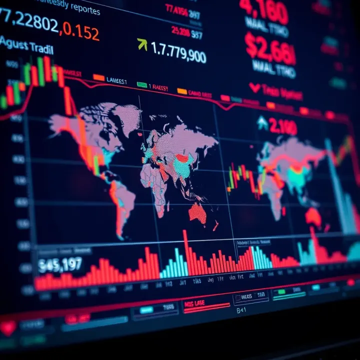 Graphical representation of global and Brazilian market trends influenced by economic reports and data releases