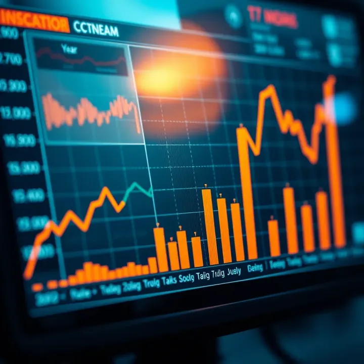 Graph showing global financial market trends influenced by economic indicators in a specific year