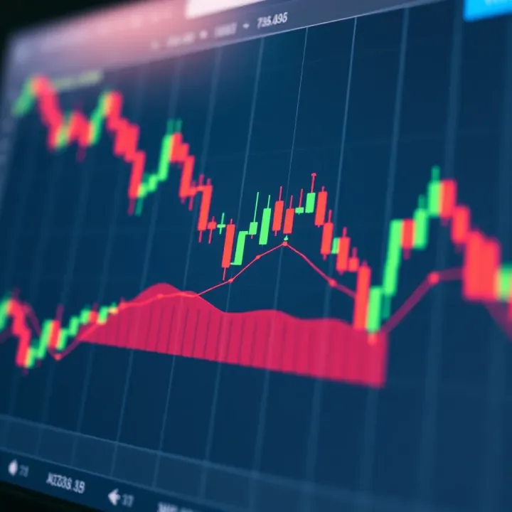 Graph showing price action candlestick patterns on a financial chart