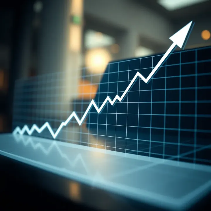 Graph showing upward trend representing potential profit in binary options trading