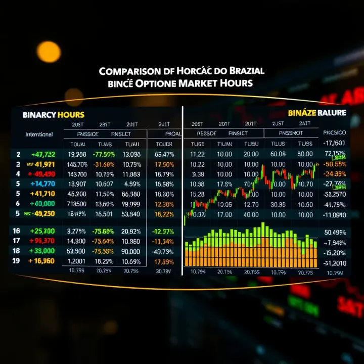 Comparison chart illustrating differences between international and Brazilian binary options trading sessions