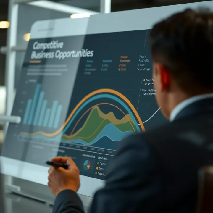 Competitive landscape chart highlighting key business opportunities and competitor positioning