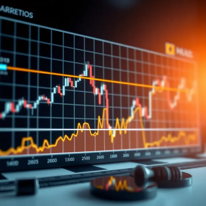 Market Analysis with Data Trends Visualization Graph showing market analysis with data points and trend lines