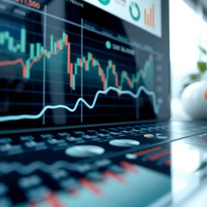 Graph showing market trends and data analysis for business growth