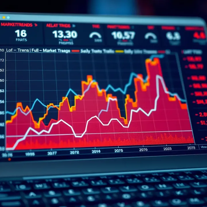 Graph showing market trends and competitor analysis visual data
