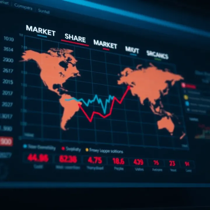 Chart displaying market competitor positions and market share