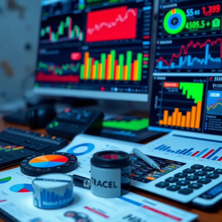 Varied Data Sources and Analytical Tools for Market Insights Collection of diverse data sources including reports, graphs, and digital tools