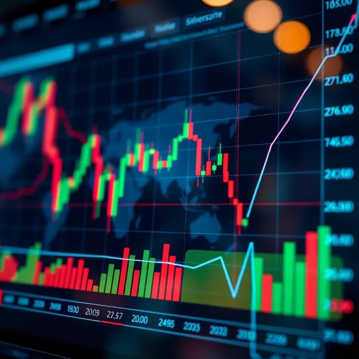 Graph depicting market trends influenced by economic data releases and announcements