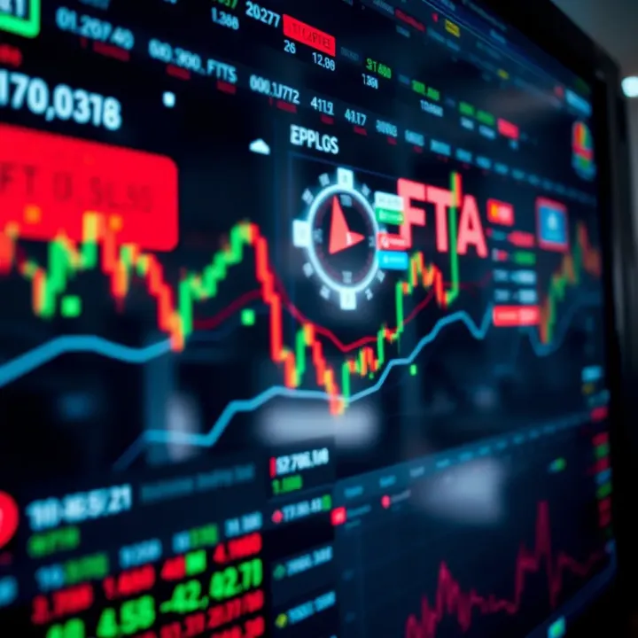 Visual representation of currency exchange rates and financial data analytics for Forex trading