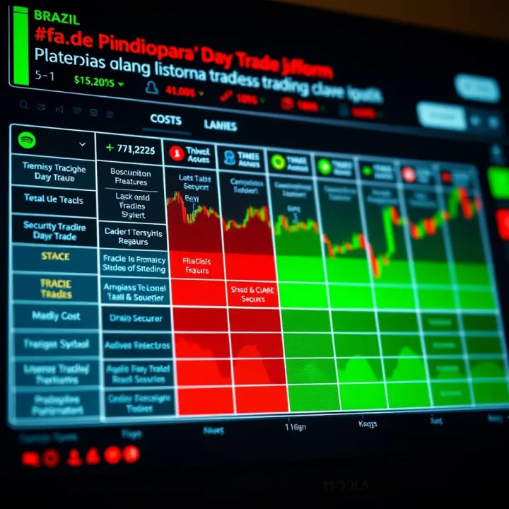 Comparison chart highlighting features, costs, and security aspects of different day trading platforms in Brazil
