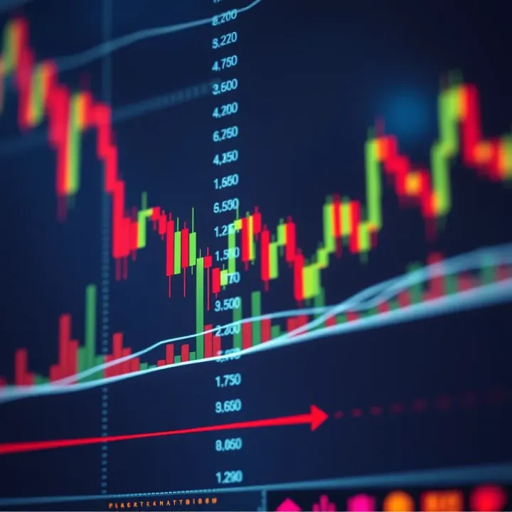 Technical chart highlighting breakout and reversal patterns in financial market
