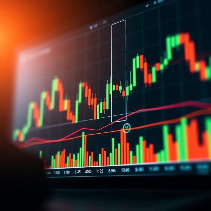 Candlestick chart showing price movements used in price action analysis