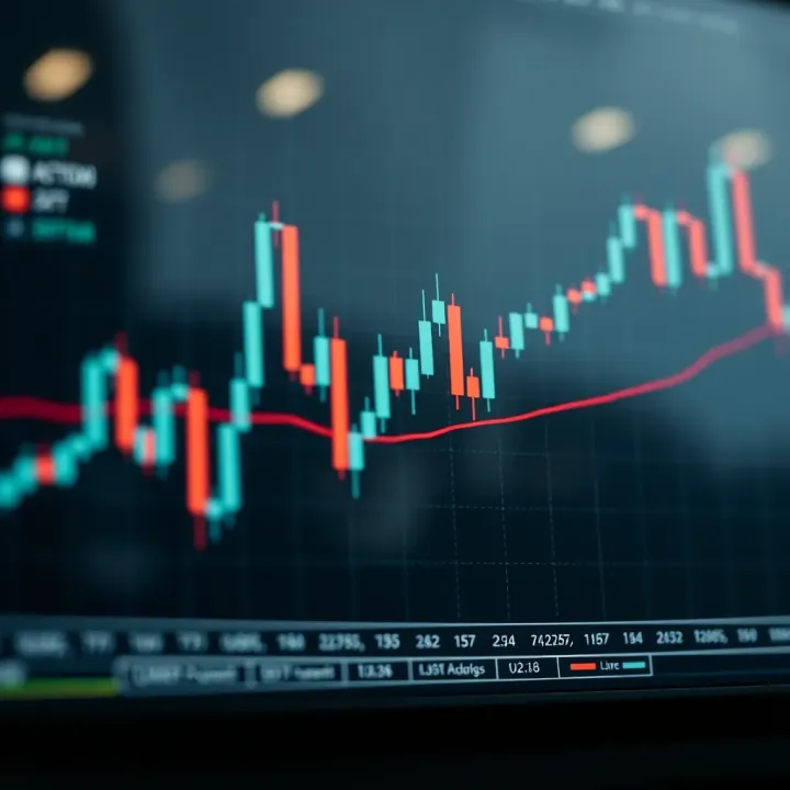 Candle chart showing various price action patterns used in trading analysis