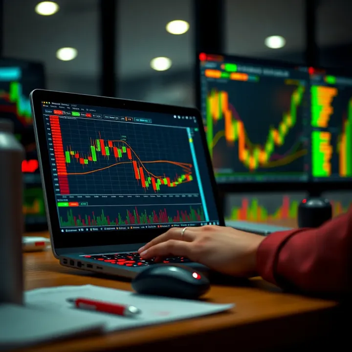 Risk management tools and market analysis charts for binary options investment