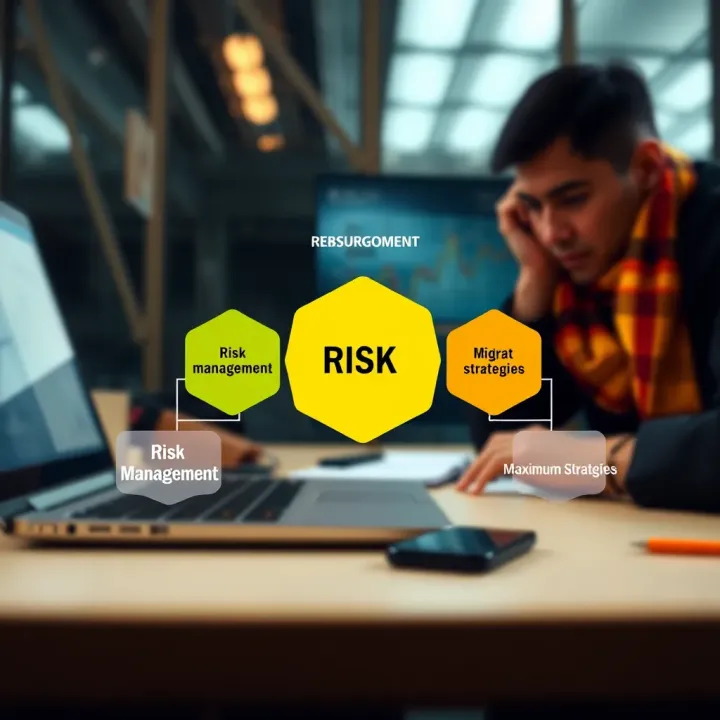 Diagram showing key components of risk management including identification, assessment, and mitigation strategies