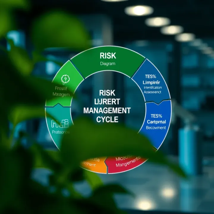 Diagram showing the risk management cycle including identification, assessment, and control stages