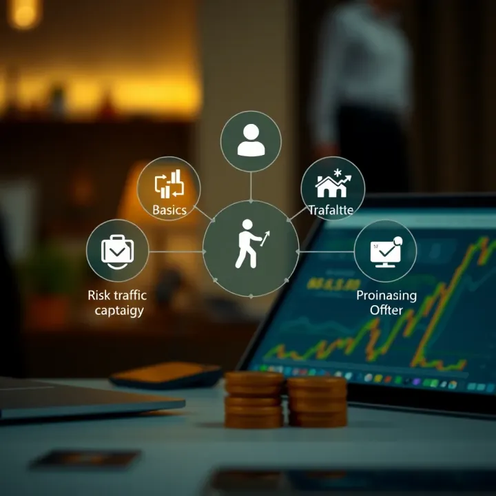 Diagram illustrating risk management and financial control in paid traffic campaigns