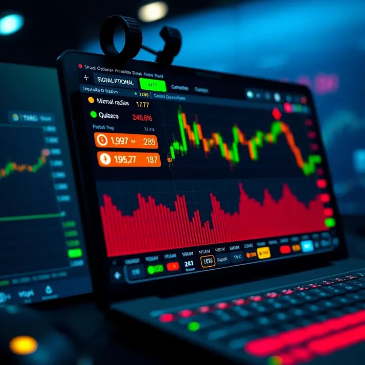 Interface of a signal generator showing various financial indicators and alerts
