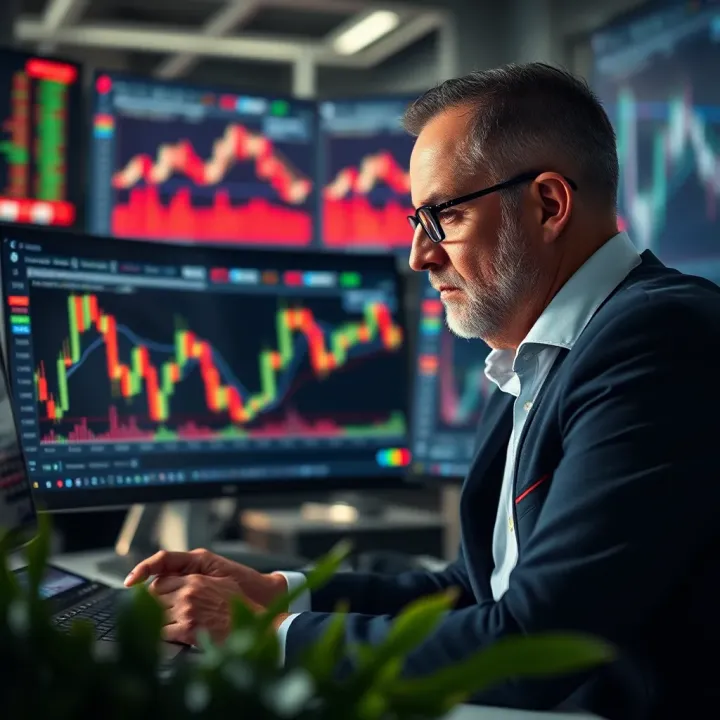 Trader analyzing a clean price chart without indicators for market decision making