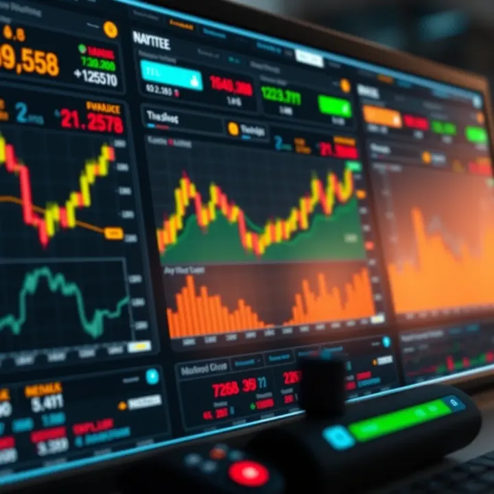 Dashboard with trading tools and indicators used for making secure decisions in fast-paced trading