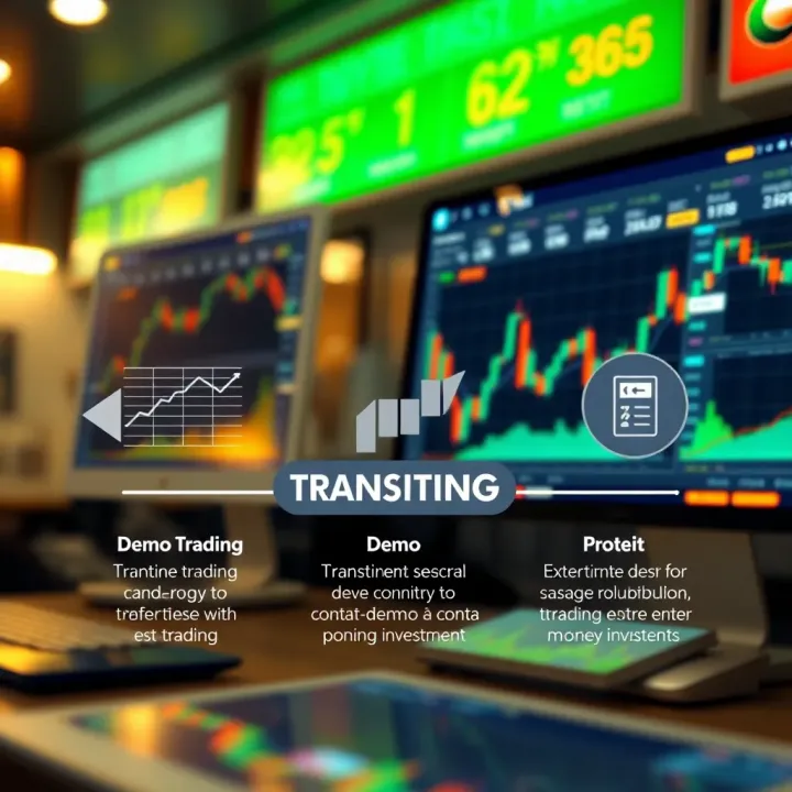 Transition from Demo Trading to Real-Money Investment Diagram explaining the transition from demo trading to real-money investment on trading platforms