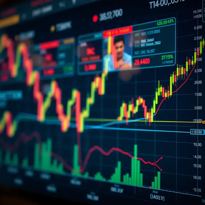 Graph showing rapid buying and selling of financial assets in a stock market environment