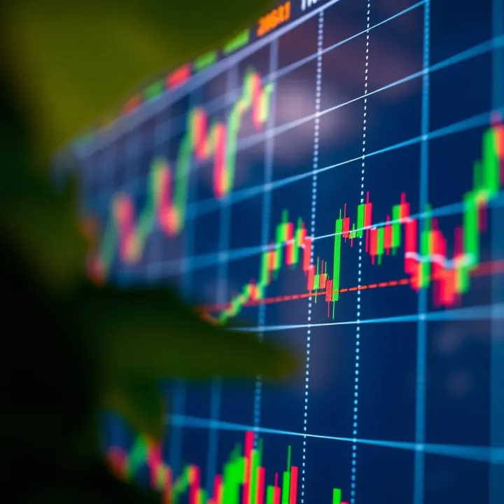 Chart displaying technical indicators used for analyzing stock price trends