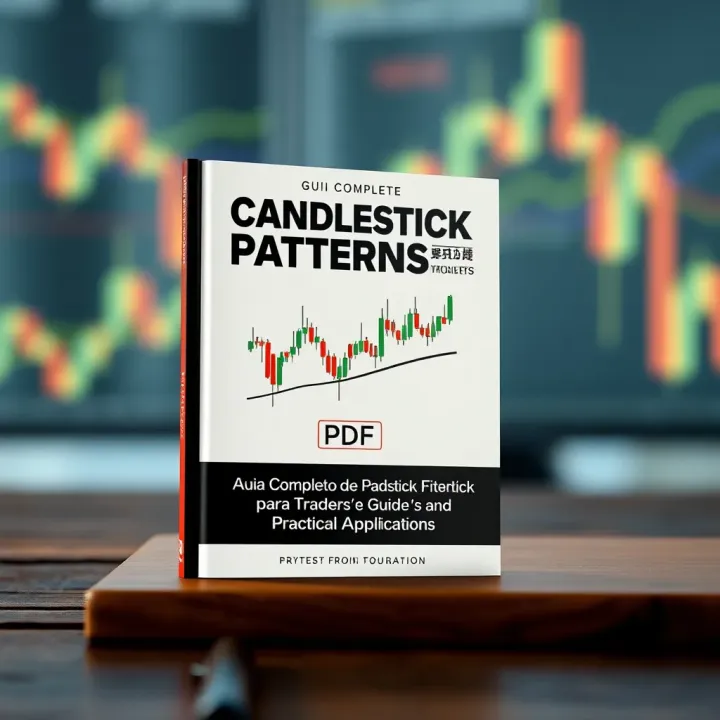 A downloadable PDF guide cover showing candlestick charts and practical trading applications