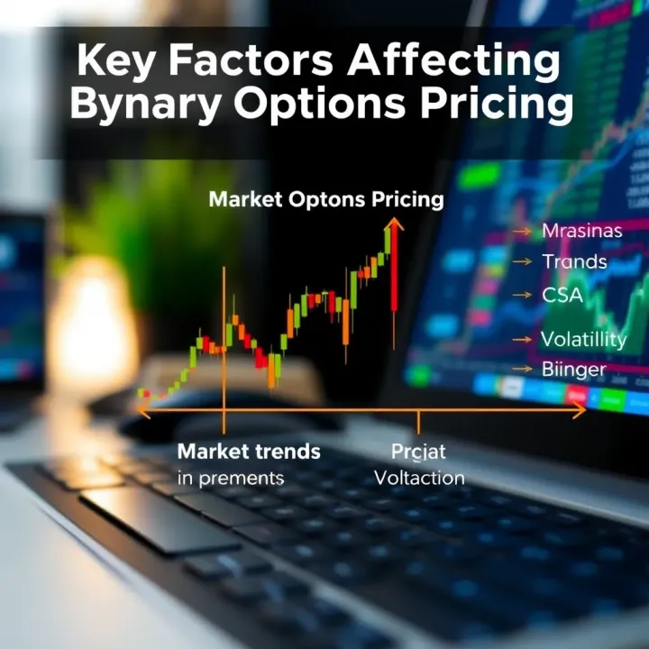 Diagram illustrating the factors influencing binary options pricing including market trends and volatility