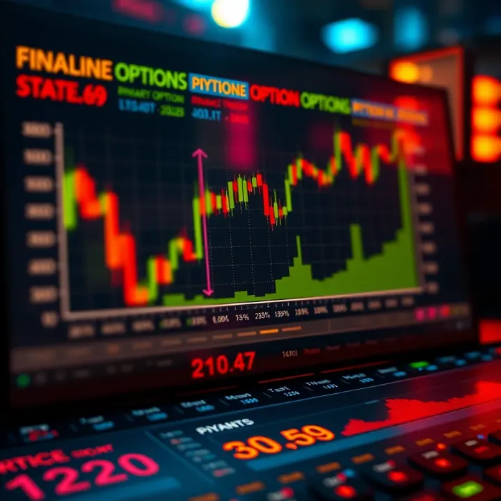 Graph illustrating the basic mechanism of binary options trading with payout and loss scenarios